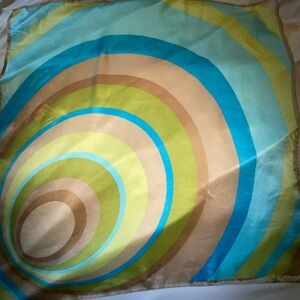 Talbots Vibrant Striped Scarf in Blue, Green, and Tan